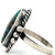 NJ Signed Vintage Native Sterling Silver Braided Triangle Turquoise Ring Size 7.75