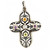 Flli Menegatti Marked Vintage Italian Sterling Silver and 14K Gold Multi-Gem Open Work Cross Pendant