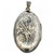 Vintage Oval Sterling Silver Vine Etched Reversible Photo Locket Pendant
