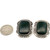 Signed Vintage Sterling Silver Rectangle Shimmering Green Laborite Stud Earrings
