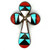 Robert Lewis Vintage Zuni Navajo Sterling Silver Multi-Gem Inlay Cross Pendant
