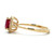14K Yellow Gold .98ct Oval Cut Ruby .16cttw Diamond Halo Accented Engagement Ring Size 6.5
