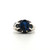 Sterling Silver Blue Gemstone Prong With Sculpted Size Accents Ring Size 9