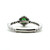 18K White Gold .44ct Oval Tsavorite .50cttw Diamond Halo Accented Fashion Statement Ring Size 6 1/4