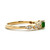 14K Yellow Gold .46ct Oval Tsavorite Horizontal Set .15cttw Diamond Accented Vintage Inspired Floral Ring Size 6.75