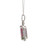 14K White Gold 4.43ct Bi-Color Tourmaline .15cttw Diamond Halo Accented Pendant Necklace 18"