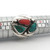 Sterling Silver Turquoise And Coral Arranged Ring Sized 8.75