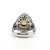 Sterling Silver 18K Yellow Gold Citrine Pear Shaped Ring Size 8.5