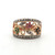 Sterling Silver Multi Precious Gemstone Floral Openwork Two Toned Band Ring Size 8