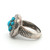 Sterling Silver Turquoise Cluster With CZ Accents Ring Size 7.5