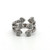 Judith Ripka Sterling Silver Six CZ Hearts Adjustable Ring