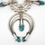 Sterling Silver Turquoise Navajo Style Squash Blossom Necklace