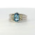 Sterling Silver Blue Topaz Peridot Bezel Set Fashion Ring Size 8