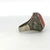 Sterling Silver Orange Stripped Agate Aqeeq Eagle Mens Ring Size 10.5