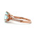 Effy 14K Rose Gold Aquamarine Diamond Accented Crown Fashion Birthstone Ring Size 7