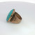 Sterling Silver Turquoise Bezel Set South Western Style Ring Size 5.75