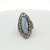 Sterling Silver Carolyn Pollack Oval Blue Agate Vintage Filigree Ring Size 7