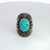 Sterling Silver Turquoise Floral South Western Native Ring Size 6.25