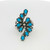 Sterling Silver Turquoise Cluster Bypass South Western Ring Size 7