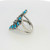 Sterling Silver Turquoise Cluster Bypass South Western Ring Size 7