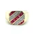 LeVian 18K Yellow Gold Channel Set Ruby Prong Set Diamond Mens Fashion Pinky Ring Size 7.5