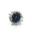 Sterling Silver Blue CZ Halo Cluster Fashion Ring Size 6