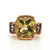 Sterling Silver Green Stone With Purple Accent Stones Statement Ring Size 7