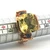 Sterling Silver Green Stone With Purple Accent Stones Statement Ring Size 7