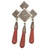 Sterling Silver Marcasite Coral Art Deco Brooch