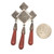Sterling Silver Marcasite Coral Art Deco Brooch
