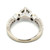 14K White Gold IGI Certified .96ct Square Modified Brilliant Kite Setting Sapphire Accented Engagement Ring Size 6.75