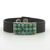 Leather Sterling Silver Turquoise Snap Closure Bracelet