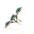 Sterling Silver Turquoise Three Stone Navajo Style Leaf Ring Size 9