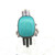 Sterling Silver Turquoise Vintage Style Modernist Ring Size 8.5
