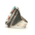 Sterling Silver Multi Stone Inlay Vintage Style Zuni Native American Ring Size 13.5