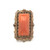 Sterling Silver Carolyn Pollack Stripped Carnelian Elongated Rectangle Ring 7.5