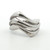 Sterling Silver Vintage Style Triple Wave With Hidden Ruby Ring Size 9