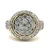 10K Yellow Gold App 1.50cttw Diamond Cluster Mens Statement Ring Size 12