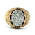 14K Yellow Gold App 1.0cttw Diamond Cluster Textured Design Mens Statement Ring Size 13