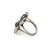 Vintage Navajo Sterling Silver Malachite Floral Ring Sz 7