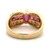 14K Yellow Gold Marquise Cut Ruby Diamond Accented Wide Birthstone Fashion Ring Size 8