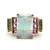 10K Yellow Gold Created Opal Pink Tourmaline Diamond Fashion Statement Ring Size 9