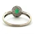 10K White Gold Oval Cut Emerald Diamond Halo Accented Band Birthstone Fashion Ring Size 10