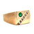 14K Yellow Gold Emerald Diamond Accented Mens Wedding Fashion Ring Size 12