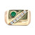 14K Yellow Gold Emerald Diamond Accented Mens Wedding Fashion Ring Size 12