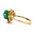14K Yellow Gold Nugget Rough Cut Emerald Artisan Design Statement Ring Size 6