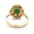 14K Yellow Gold Nugget Rough Cut Emerald Artisan Design Statement Ring Size 6