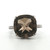 Sterling Silver Smokey Topaz Cushion Cut With CZ Accents Fashion Ring Size 8