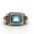 Sterling Silver Blue Topaz Rectangle Cut Statement Ring Size 6