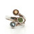 Sterling Silver Topaz, Peridot And Citrine Bezel Set Fashion Ring Size 8.5
